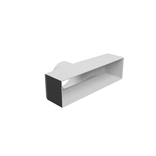 Round-to-Rectangular Tube Adapter STL 3D file ⌀60 mm to 170×45 mm, thickness 2 mm + offset