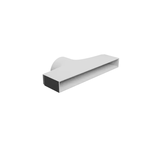 Round-to-Rectangular Tube Adapter STL 3D file ⌀60 mm to 169×17 mm, thickness 2 mm + offset