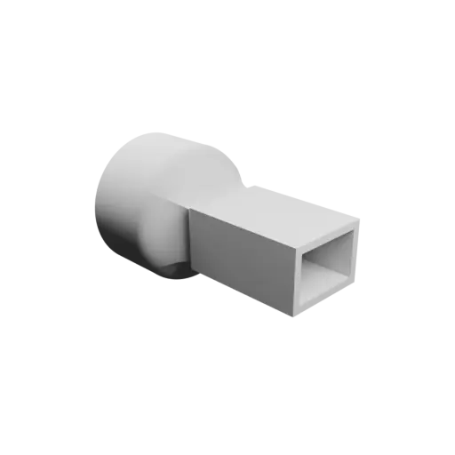 Round-to-Rectangular Tube Adapter STL file ⌀57 mm to 29×19 mm, thickness 3 mm