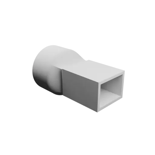 Round-to-Rectangular Tube Adapter STL file ⌀57 mm to 36×25.6 mm, thickness 3 mm