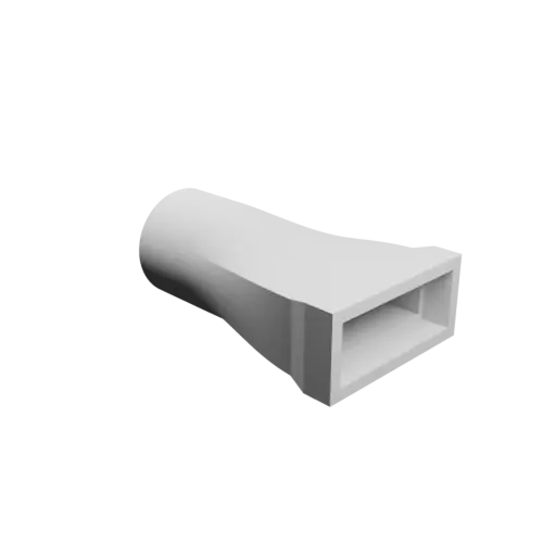 Round-to-Rectangular Tube Adapter STL file ⌀20 mm to 26×10 mm, thickness 2 mm