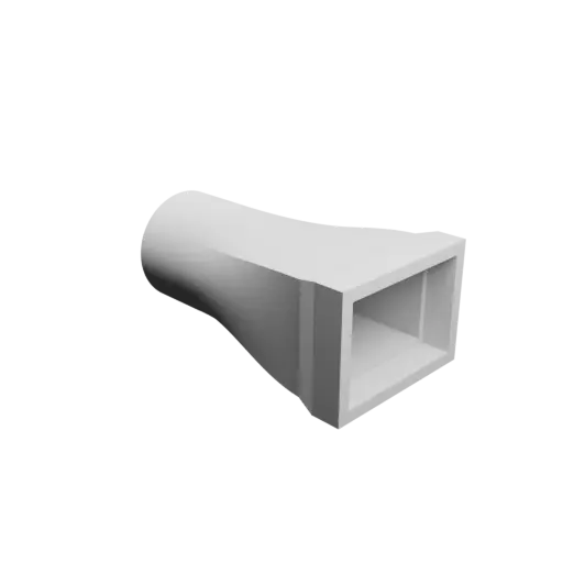 Round-to-Rectangular Tube Adapter STL 3D file ⌀20 mm to 24×16.4 mm, thickness 2 mm