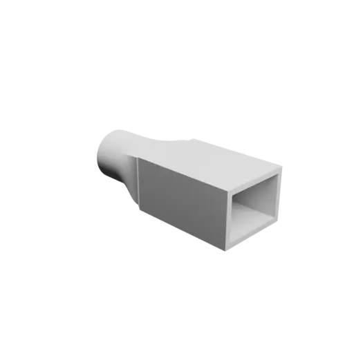 Round-to-Rectangular Tube Adapter STL 3D file ⌀20 mm to 24×16.4 mm, thickness 2 mm