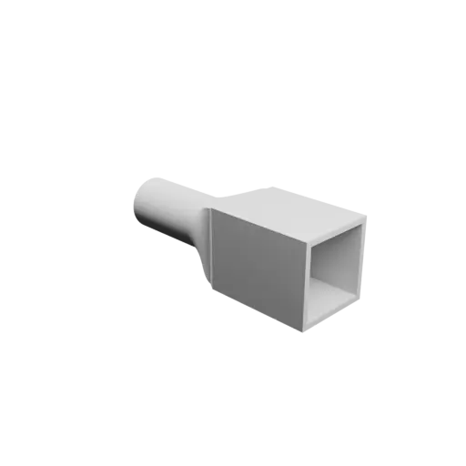 Round-to-Rectangular Tube Adapter STL file ⌀20 mm to 26×26 mm, thickness 2 mm