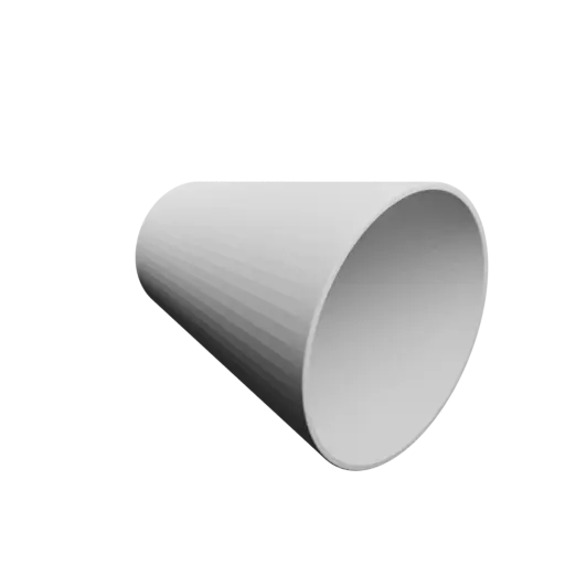 Container STL 3D file, inner: base Ø40 mm, top Ø75 mm, height 90 mm - wall thickness 2 mm