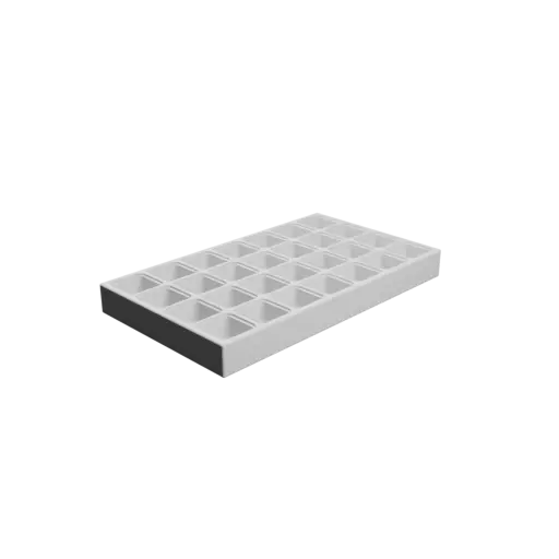Color-coded compartment box STL file: 28 compartments of 15×15×10 mm
