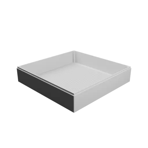 Enclosure with screw-mounted lid STL 3D file: 250×250×60 mm (with ventilation on the lid and under the enclosure)