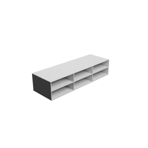 Small parts organizer with 6 drawers 100×30×100 mm STL file, thickness: 2 mm