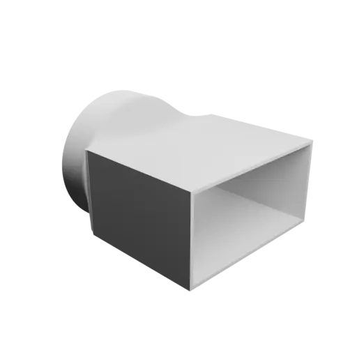 Round-to-Rectangular Tube Adapter STL file ⌀90 mm to 100×50 mm, thickness 2 mm