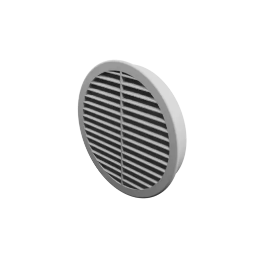 fichier 3D STL Grille d'aération ronde ∅ 146 mm, angle des ailettes : 30° avec renfort central