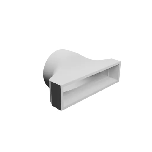 fichier 3D STL Adaptateur de tube rond ⌀74 mm vers rectangulaire 128×30 mm, épaisseur 4 mm