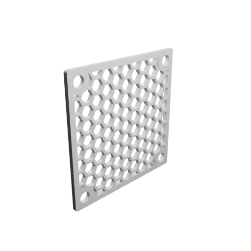 Protective grid STL file, center-to-center: 50x50mm, mesh: 5mm - Ø5mm