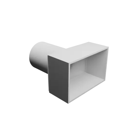 Round-to-Rectangular Tube Adapter STL file ⌀67 mm to 113×72 mm, thickness 3 mm + offset