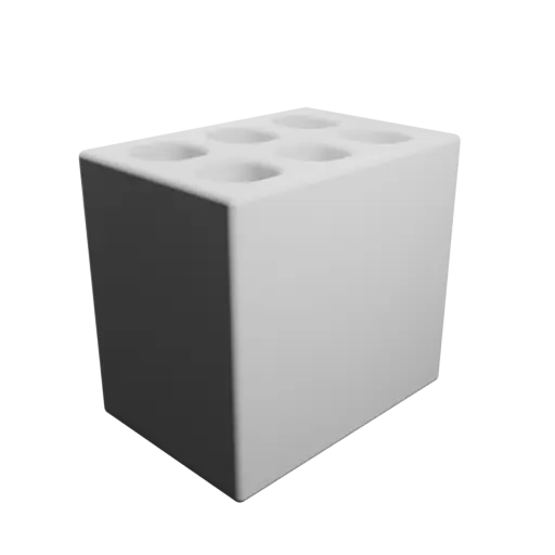 Multi-compartment box STL 3D file: 6 compartments of 7.6×7.6×29 mm