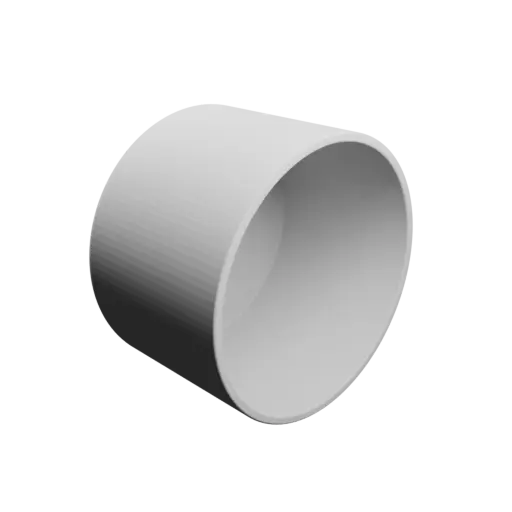 Pot STL 3D file, inner: base Ø114 mm, top Ø114 mm, height 77 mm - wall thickness 4 mm