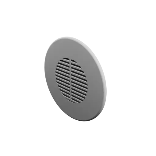 Round air vent STL file ∅ 60 mm, slat angle: 10° with central reinforcement