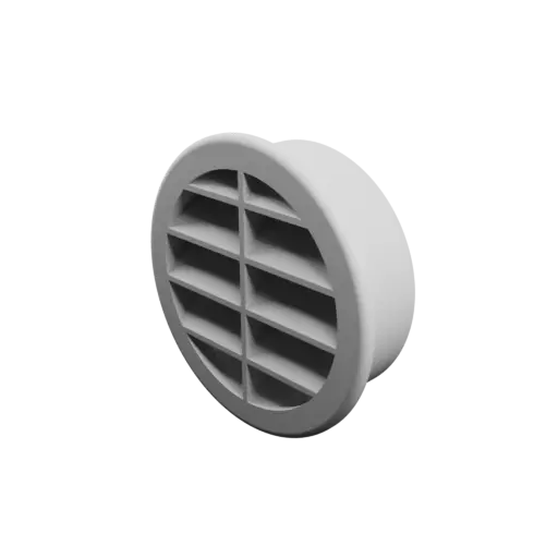 Round air vent STL 3D file ∅ 67 mm, slat angle: 45° with central reinforcement