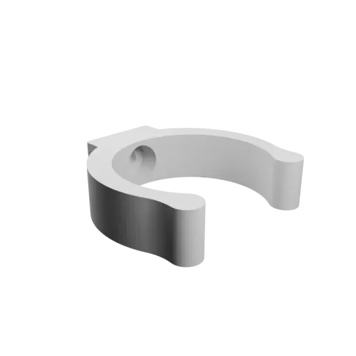 Clip-on pipe holder Ø40 mm STL 3D file · Pan head screw Ø5 mm