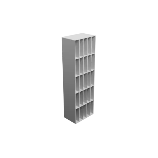 Fichier 3D STL Casier de rangement 25 tiroirs 20×80×80 mm, épaisseur: 2 mm