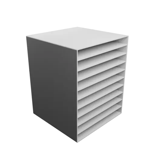 fichier STL Casier de rangement 10 tiroirs 150×15×150 mm, épaisseur: 2 mm