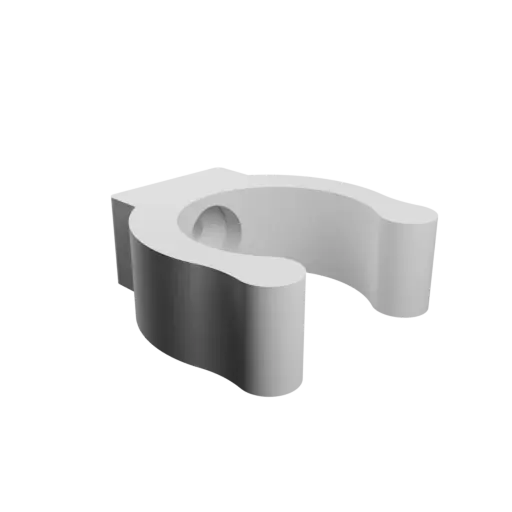 Pipe clip Ø22 mm STL file · Flat head screw Ø4 mm