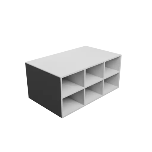 Small parts organizer with 6 drawers 45×30×90 mm STL 3D file, thickness: 3 mm