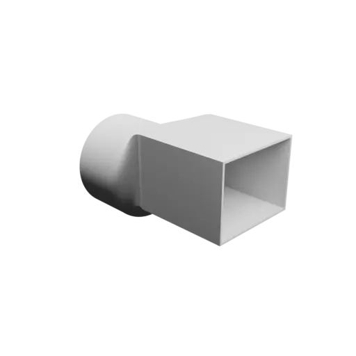 Round-to-Rectangular Tube Adapter STL 3D file ⌀106 mm to 94.6×73 mm, thickness 2 mm + offset