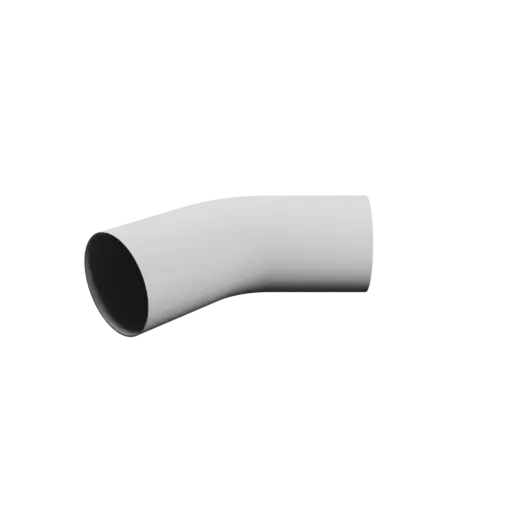 Pipe elbow STL file 45° ⌀OD: 128 mm ⌀ID: 124 mm thickness: 2 mm