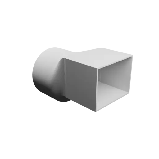 Round-to-Rectangular Tube Adapter STL file ⌀106 mm to 92.6×71 mm, thickness 2 mm + offset