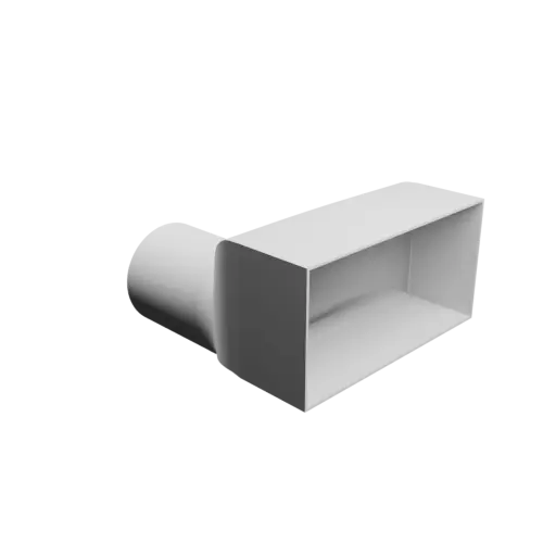 Round-to-Rectangular Tube Adapter STL 3D file ⌀106 mm to 220×110 mm, thickness 2 mm + offset