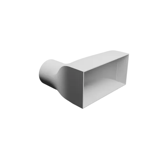 Round-to-Rectangular Tube Adapter STL file ⌀106 mm to 220×110 mm, thickness 2 mm + offset