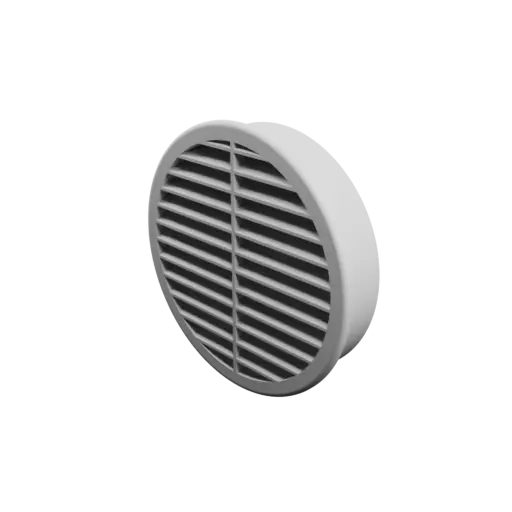 Round air vent STL file ∅ 104 mm, slat angle: 25° with central reinforcement