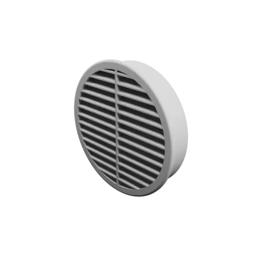 Round air vent STL file ∅ 110 mm, slat angle: 25° with central reinforcement