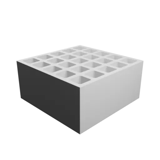 Multi-compartment box STL file: 25 compartments of 35×35×100 mm