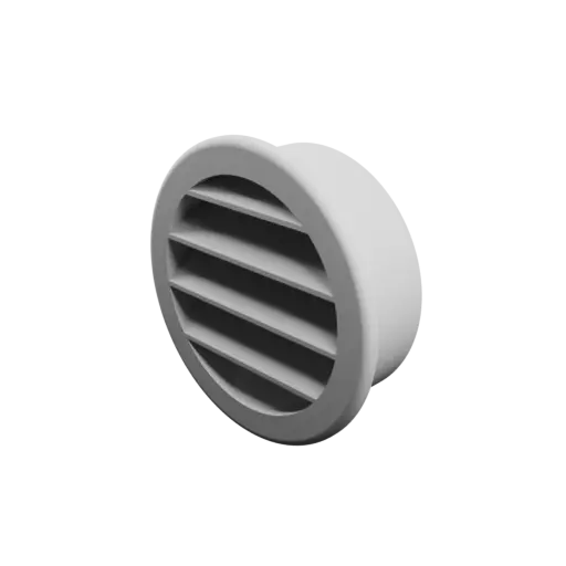 Round air vent STL 3D file ∅ 62 mm, slat angle: 40°