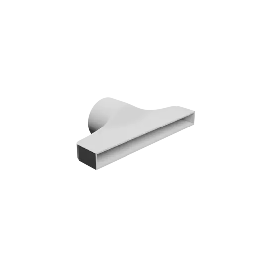 Round-to-Rectangular Tube Adapter STL 3D file ⌀101 mm to 300×28 mm, thickness 3 mm