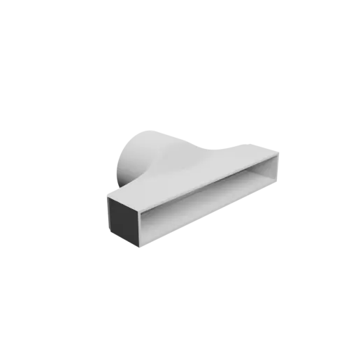 Round-to-Rectangular Tube Adapter STL 3D file ⌀101 mm to 250×38 mm, thickness 3 mm