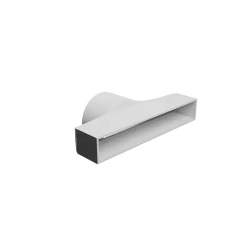 Round-to-Rectangular Tube Adapter STL file ⌀101 mm to 250×38 mm, thickness 3 mm + offset