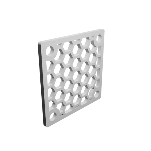 Honeycomb grille STL 3D file, center-to-center: 30x30mm, mesh: 5mm - Ø4mm