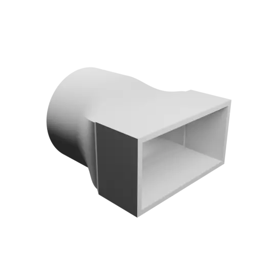 fichier 3D STL Adaptateur de tube rond ⌀44 mm vers rectangulaire 50×25 mm, épaisseur 2 mm