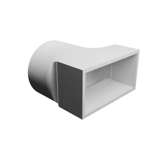 fichier STL Adaptateur de tube rond ⌀44 mm vers rectangulaire 50×25 mm, épaisseur 2 mm + décalage