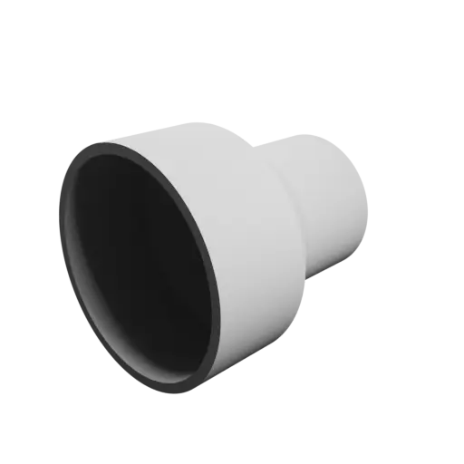 Tubing adapter STL 3D file ⌀ 68–45 mm (Length: 75 mm)