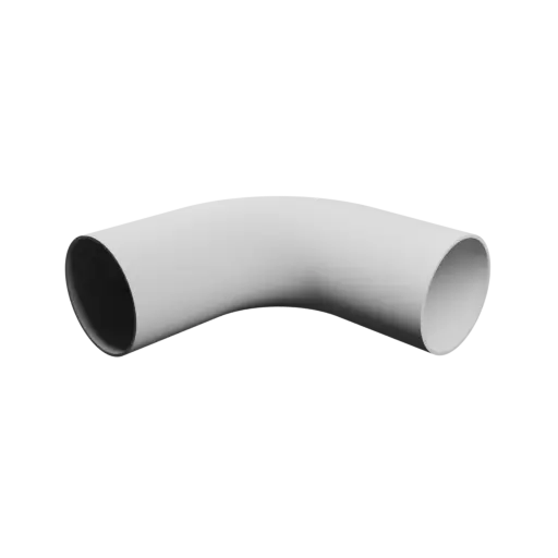 Tubing elbow STL 3D file 89° ⌀OD: 76 mm ⌀ID: 72 mm thickness: 2 mm
