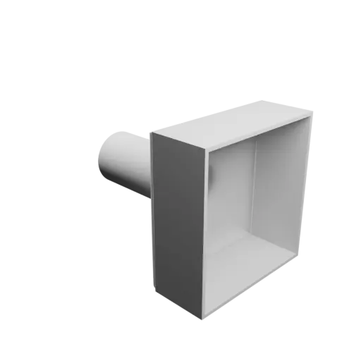 Round-to-Rectangular Tube Adapter STL file ⌀50 mm to 120×126 mm, thickness 3 mm