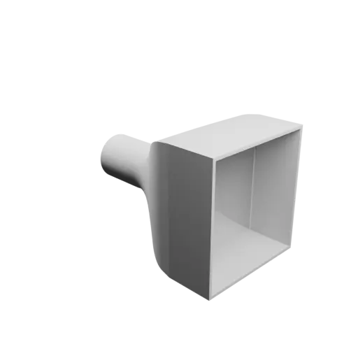 Round-to-Rectangular Tube Adapter STL 3D file ⌀50 mm to 120×126 mm, thickness 3 mm