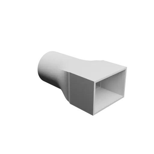 Round-to-Rectangular Tube Adapter STL 3D file ⌀64.4 mm to 76.2×50 mm, thickness 3 mm
