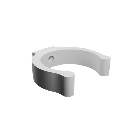 Tube clip holder Ø43 mm STL 3D file · Flat head screw Ø3 mm