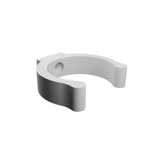 Clip-on tube holder Ø40 mm STL 3D file · Countersunk screw Ø4 mm