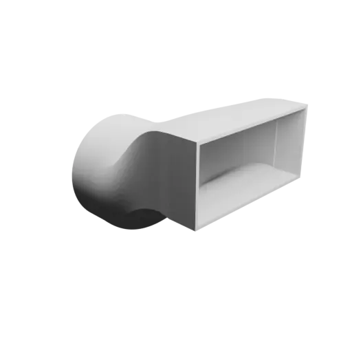 Round-to-Rectangular Tube Adapter STL 3D file ⌀126 mm to 150×70 mm, thickness 3 mm + offset