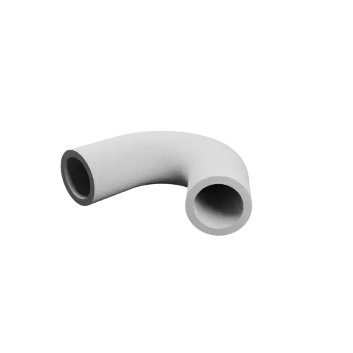 Tubing elbow STL 3D file 140° ⌀OD: 16 mm ⌀ID: 12 mm thickness: 2 mm